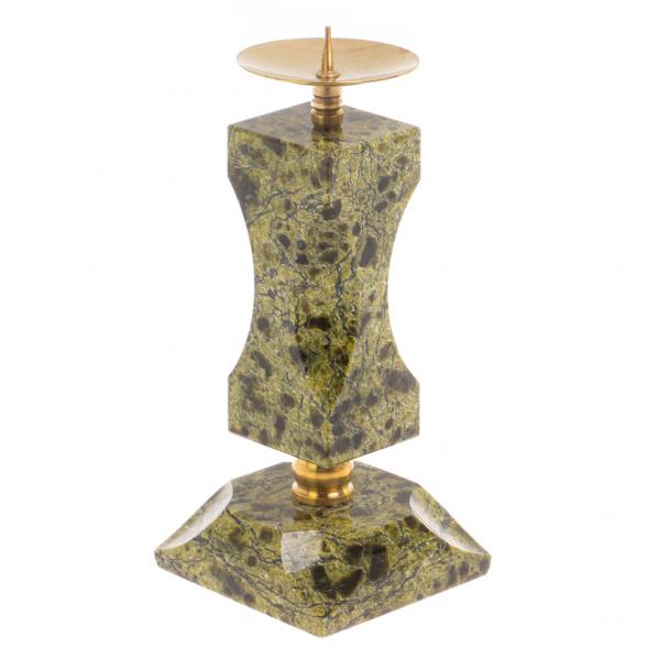 Подсвечник фигурный из светло-зеленого змеевика 113358