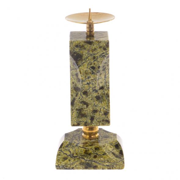 Подсвечник фигурный из светло-зеленого змеевика 113358