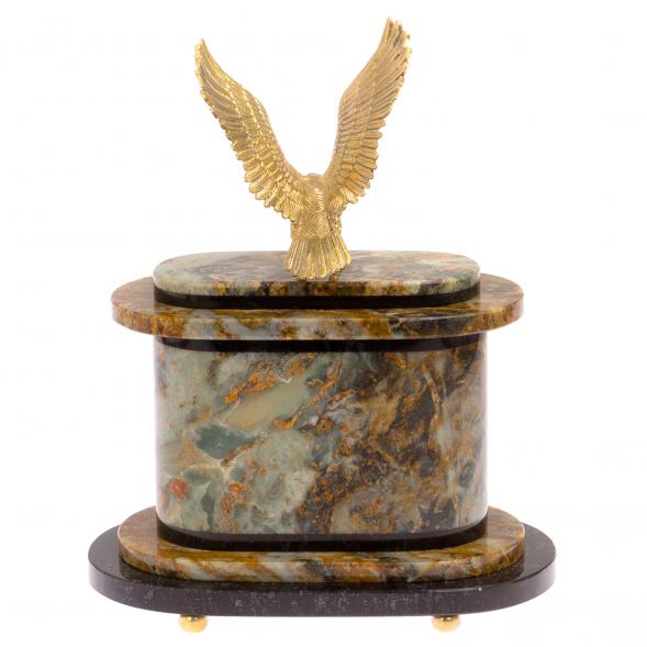 Часы &amp;quot;Орел&amp;quot; из офиокальцита и бронзы 125053