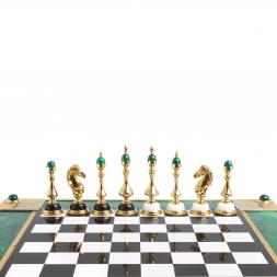 Подарочные шахматы &amp;quot;Элитные&amp;quot; с малахитом Златоуст