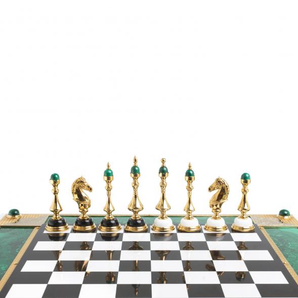 Подарочные шахматы &amp;quot;Элитные&amp;quot; с малахитом Златоуст 116883