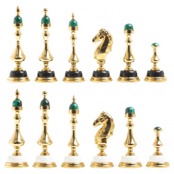 Подарочные шахматы &amp;quot;Элитные&amp;quot; с малахитом Златоуст 116883