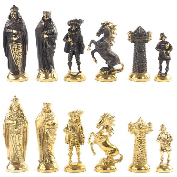 Шахматы подарочные &amp;quot;Средневековье&amp;quot; с бронзовыми фигурами 40х40 см 118066