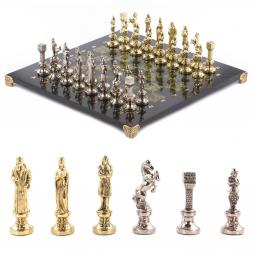 Шахматы &amp;quot;Ренессанс&amp;quot; доска 36х36 см змеевик фигуры цвет золото / серебро