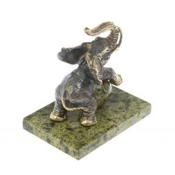 Статуэтка &amp;quot;Слон с шаром цирк&amp;quot; бронза змеевик