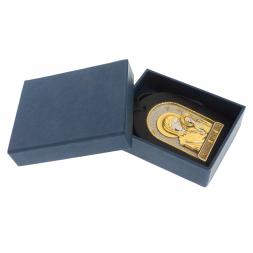 Оберег в автомобиль с иконой &amp;quot;Казанская Богоматерь&amp;quot; черная кожа Златоуст