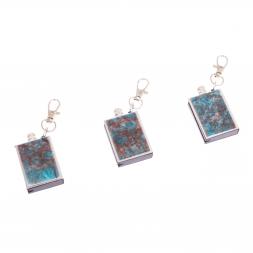 Брелок огниво "Вечная спичка" с накладкой из камня голубой аппатит