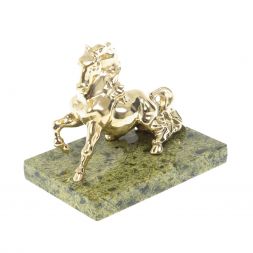 Статуэтка "Конь резвится" бронза змеевик