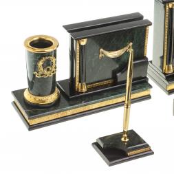 Письменный набор из змеевика "Цезарь" с лотком А4