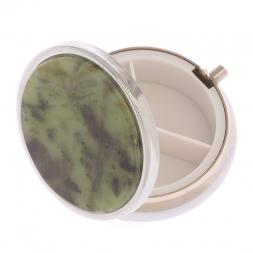 Таблетница на 3 отсека круглая нефрит