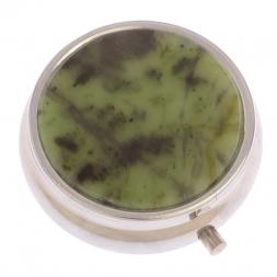 Таблетница на 3 отсека круглая нефрит