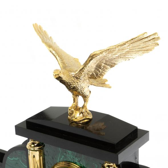 Письменный набор &amp;quot;Президентский&amp;quot; из малахита с лампой 116477