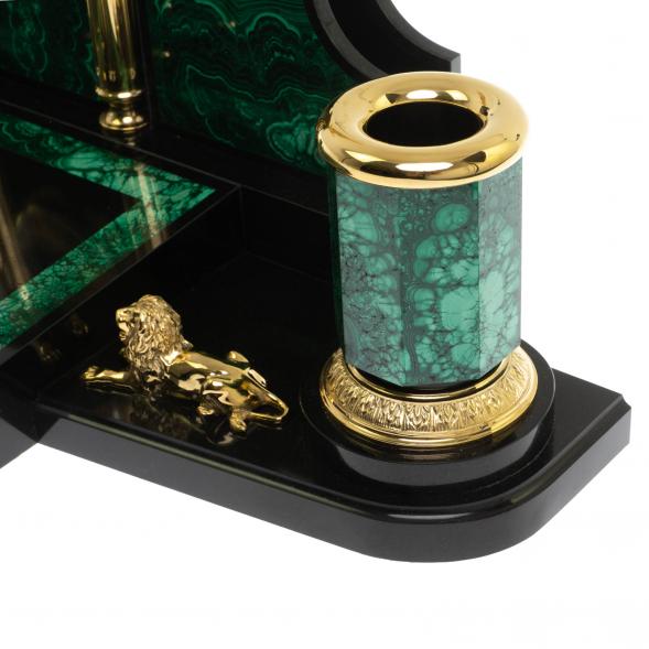 Письменный набор &amp;quot;Президентский&amp;quot; из малахита с лампой 116477