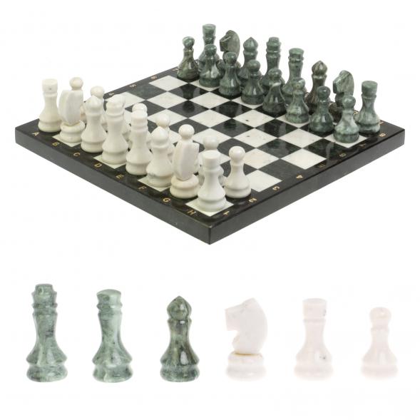 Каменные шахматы &amp;quot;Традиционные&amp;quot; доска 40х40 см мрамор шабовский змеевик 126997
