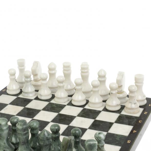 Каменные шахматы &amp;quot;Традиционные&amp;quot; доска 40х40 см мрамор шабовский змеевик 126997