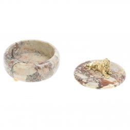 Шкатулка "Лев" из креноида 15х15х12 см