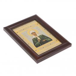 Икона гравюра &amp;quot;Матрона Московская&amp;quot; багет 12,5х17,5х1 см Златоуст