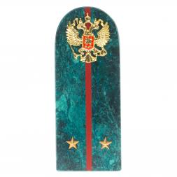 Сувенир погон &amp;quot;Лейтенант МВД&amp;quot; камень змеевик