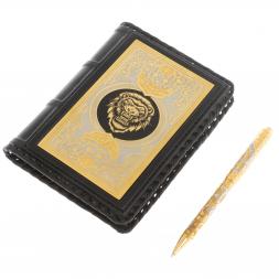 Подарочный набор "Лев" ежедневник А6 и ручка с гравюрой Златоуст