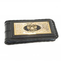Визитница "Держава" из натуральной кожи с гравюрой Златоуст