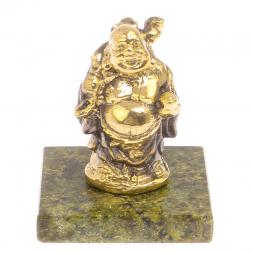 Статуэтка &amp;quot;Хотей&amp;quot; из бронзы на змеевике