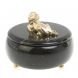 Шкатулка &amp;quot;Лев&amp;quot; из черного змеевика 15х15х12 см 127154