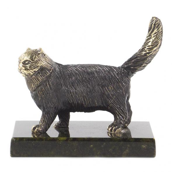 Статуэтка из бронзы на подставке из змеевика &amp;quot;Кот&amp;quot; 119953