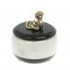 Шкатулка круглая &amp;quot;Кобра&amp;quot; из черного змеевика и мрамора 129440