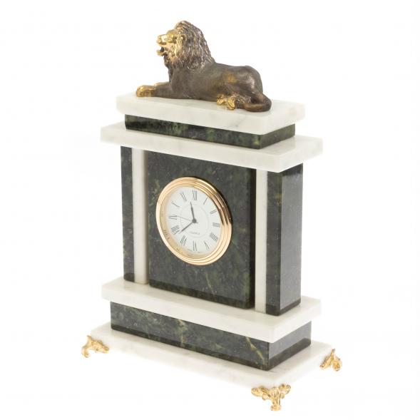 Часы &amp;quot;Лев&amp;quot; из нефрита белого мрамора 129859