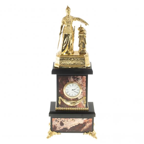 Бронзовые часы &amp;quot;Россия&amp;quot; камень яшма 113084