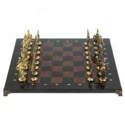 Шахматы настольные &amp;quot;Русские&amp;quot; бронза камень лемезит 40х40 см