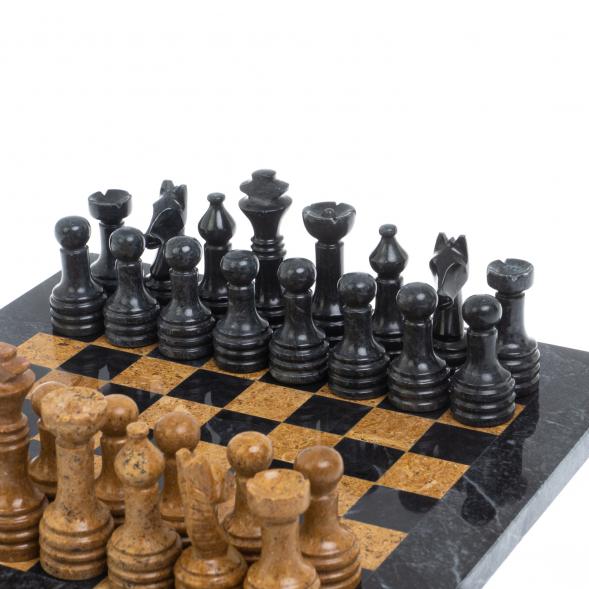 Шахматы &amp;quot;Шах и мат&amp;quot; из мрамора и ракушечника доска 25х25 см (6) 127476