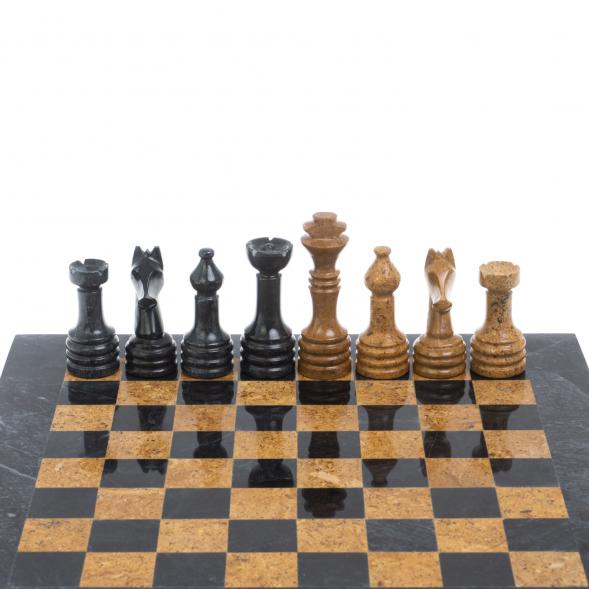 Шахматы &amp;quot;Шах и мат&amp;quot; из мрамора и ракушечника доска 25х25 см (6) 127476