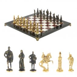 Шахматы "Русские" бронза доска 40х40 лемезит мрамор