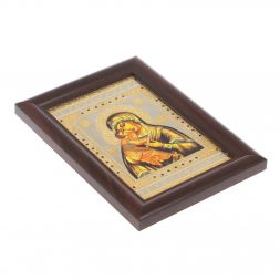 Икона гравюра &amp;quot;Владимирская Божья Матерь&amp;quot; багет 12,5х17,5х1 см Златоуст