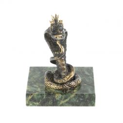 Бронзовая статуэтка &amp;quot;Змея - Царевна&amp;quot; на шабровском змеевике