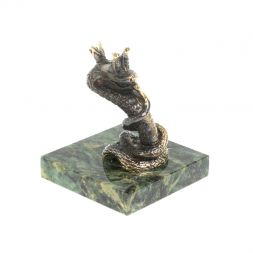 Бронзовая статуэтка &amp;quot;Змея - Царевна&amp;quot; на шабровском змеевике