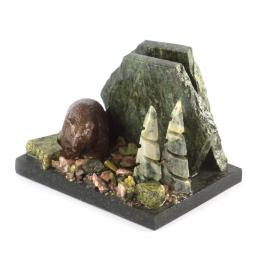 Визитница из змеевика "Мишка"