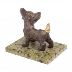 Статуэтка из бронзы &amp;quot;Чихуахуа&amp;quot; змеевик