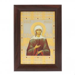 Икона гравюра &amp;quot;Ксения Петербуржская&amp;quot; багет 12,5х17,5х1 см Златоуст