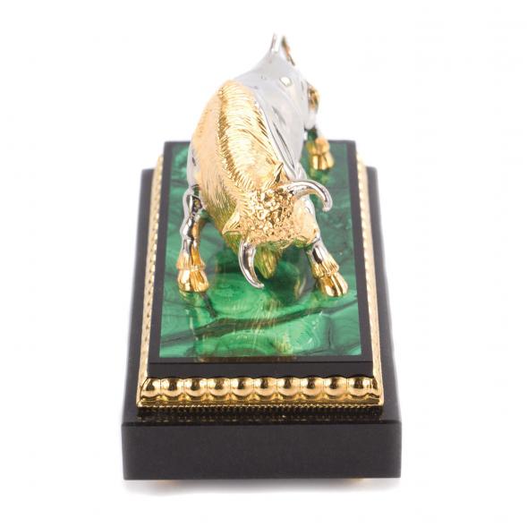 Статуэтка &amp;quot;Бык&amp;quot; бронза малахит Златоуст 121065