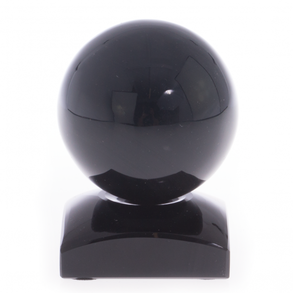 Шар на подставке из черного обсидиана 6 см 121988