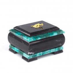 Шкатулка для украшений камень змеевик 12х10х8 см