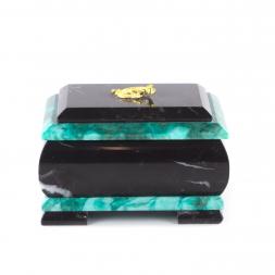 Шкатулка для украшений камень змеевик 12х10х8 см