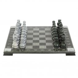Шахматы &amp;quot;Турнирные&amp;quot; доска 41х41 см серый мрамор, змеевик
