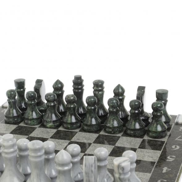 Шахматы &amp;quot;Турнирные&amp;quot; доска 41х41 см серый мрамор, змеевик 127236