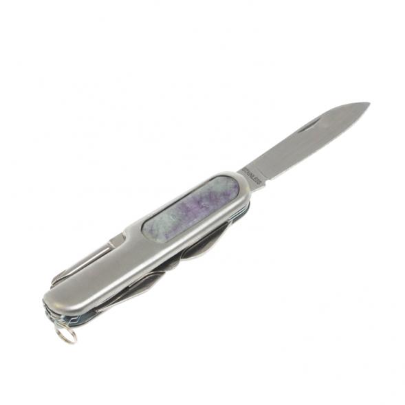 Нож мультитул складной 7 в 1 с камнем флюорит 127795