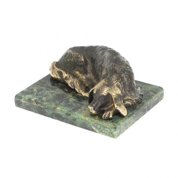 Статуэтка &amp;quot;Собака охотничья&amp;quot; из бронзы и змеевика 119956