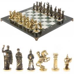Шахматы &amp;quot;Римские&amp;quot; бронза доска 44х44 см шабровский змеевик