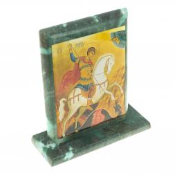 Икона "Св. Георгий Победоносец" змеевик 15х5х15,5 см
